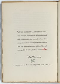 A signed limited edition from John Steinbeck