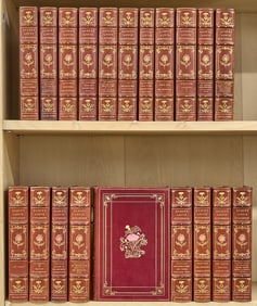 A finely bound set of the works of Robert Louis Stevenson
