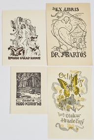 A large collection of mid-twentieth century Czech Bookplates