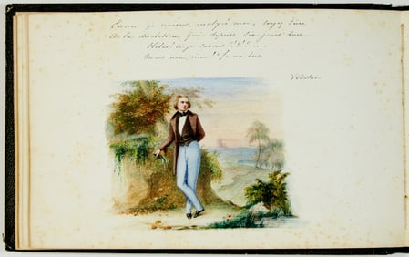 A curious 19th-century French illustrated manuscript transcribing two lovers' letters