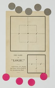Lewis Carroll's unusual Game of Logic with the inserted game board and pieces