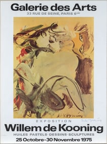 Signed Galerie des Arts poster signed by Willem de Kooning