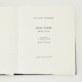 Enzensberger's Sans Titre by Éditions du Solstice