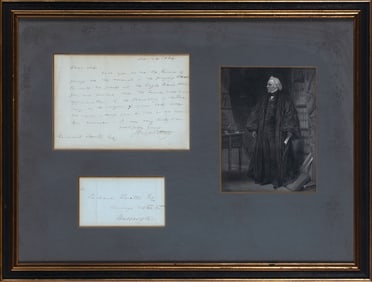 A signed note from Supreme Court Justice Joseph Story