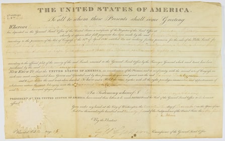 Signed by John Quincy Adams