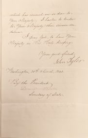 An official letter from President Tyler to King Ferdinand II