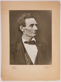 Two large format photographs of Lincoln printed from the original negatives