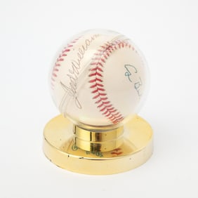 A baseball signed by President George Bush and Red Sox Legend Ted Williams