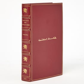 Sir Winston Churchill's Thoughts and Adventures, finely bound by Baytun-Riviere