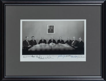 A signed official portrait of the Warren Commission