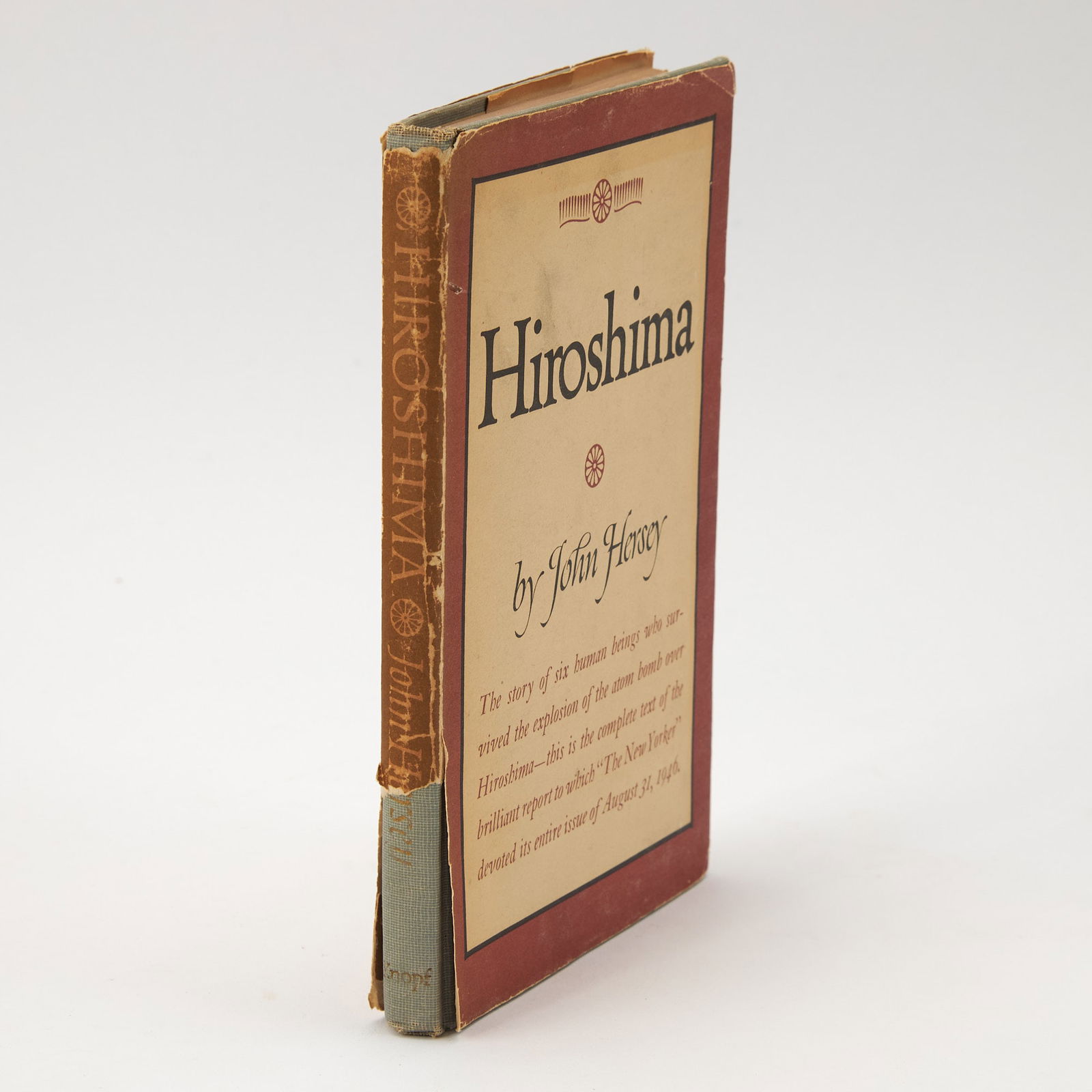 The first edition of John Hersey's Hiroshima, inscribed for President Ford: HERSEY, JOHN Hiroshima. New York:Alfred A. Knopf, 1946. Stated first edition, inscribed "For President and Mrs. Ford/With many thanks and high hopes for the future./John Hersey/March 14, 1975." Publis