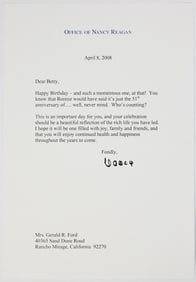 A birthday greeting between First Ladies