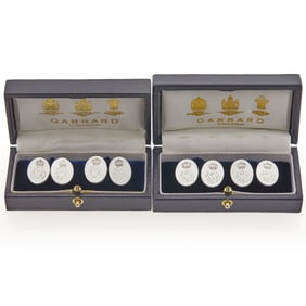 Garrard Two Pairs of Silver Cufflinks