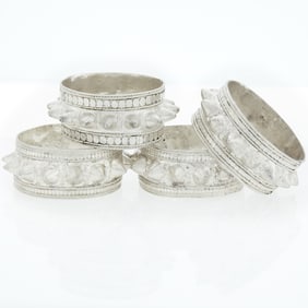 Four Mixed Metal Cuff Bangle Bracelets