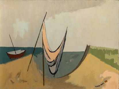 Herman Maril Low Tide: American, 1908-1886Low Tide, 1959Signed Herman Maril and dated 59 (lr); Oil on canvas30 x 40 inches (Framed 30 5/8 x 40 5/8 inches) Minor