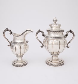 Federal Silver Cream Jug and Covered Sugar Bowl