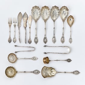 Assembled American Sterling Silver "Medallion" Pattern Flatware Serivce