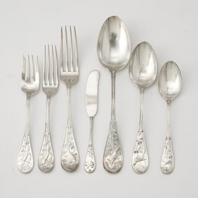 Tiffany & Co. Sterling Silver “Japanese/Audubon” Pattern Flatware Service