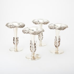 Set of Four Mauser Sterling Silver Vases