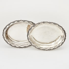 Pair of Tiffany & Co. Sterling Silver "Chrysanthemum" Pattern Open Vegetable Dishes