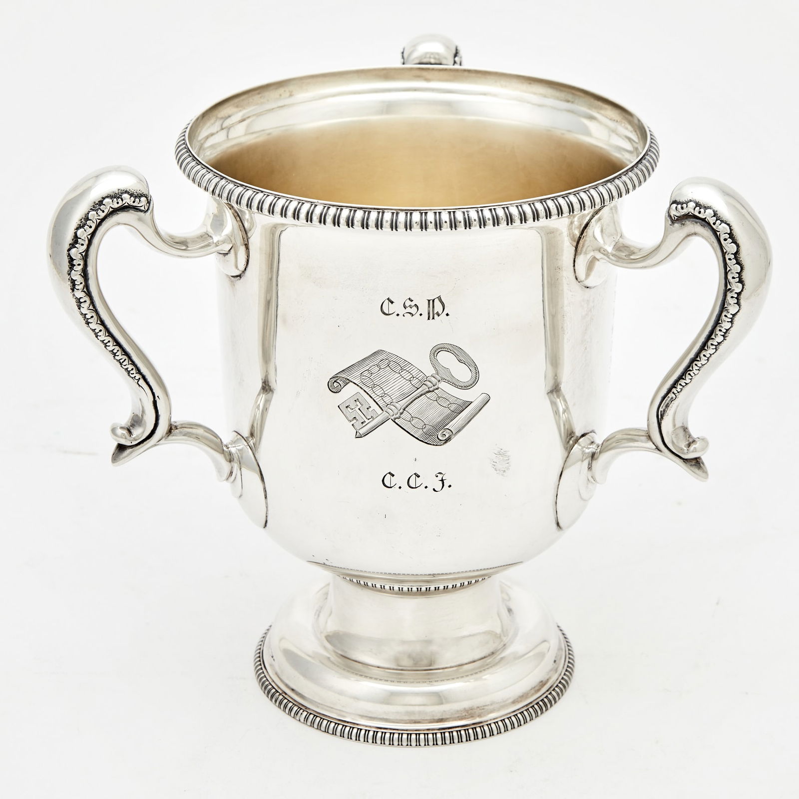 Tiffany & Co. Sterling Silver Three-Handled Yale "Scroll & Key Society" Presentation Loving Cup (1 of 5)