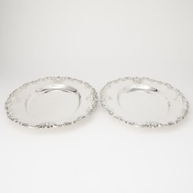 Pair of Black Starr & Frost Sterling Silver Platters