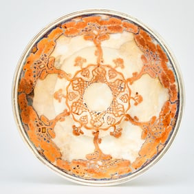 Tiffany & Co. Sterling Silver and Copper Inlaid Footed Plate