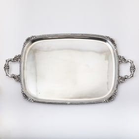 American Sterling Silver Two Handled Tray 20th Century