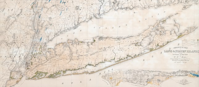 A detailed, large-scale map of Long Island