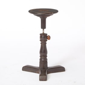 Black-Painted Adjustable Candle Stand