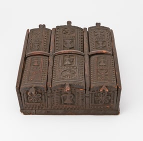 Carved Pine Slide-lid Box