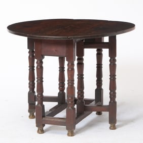 Diminutive William and Mary Walnut Gate-Leg Table
