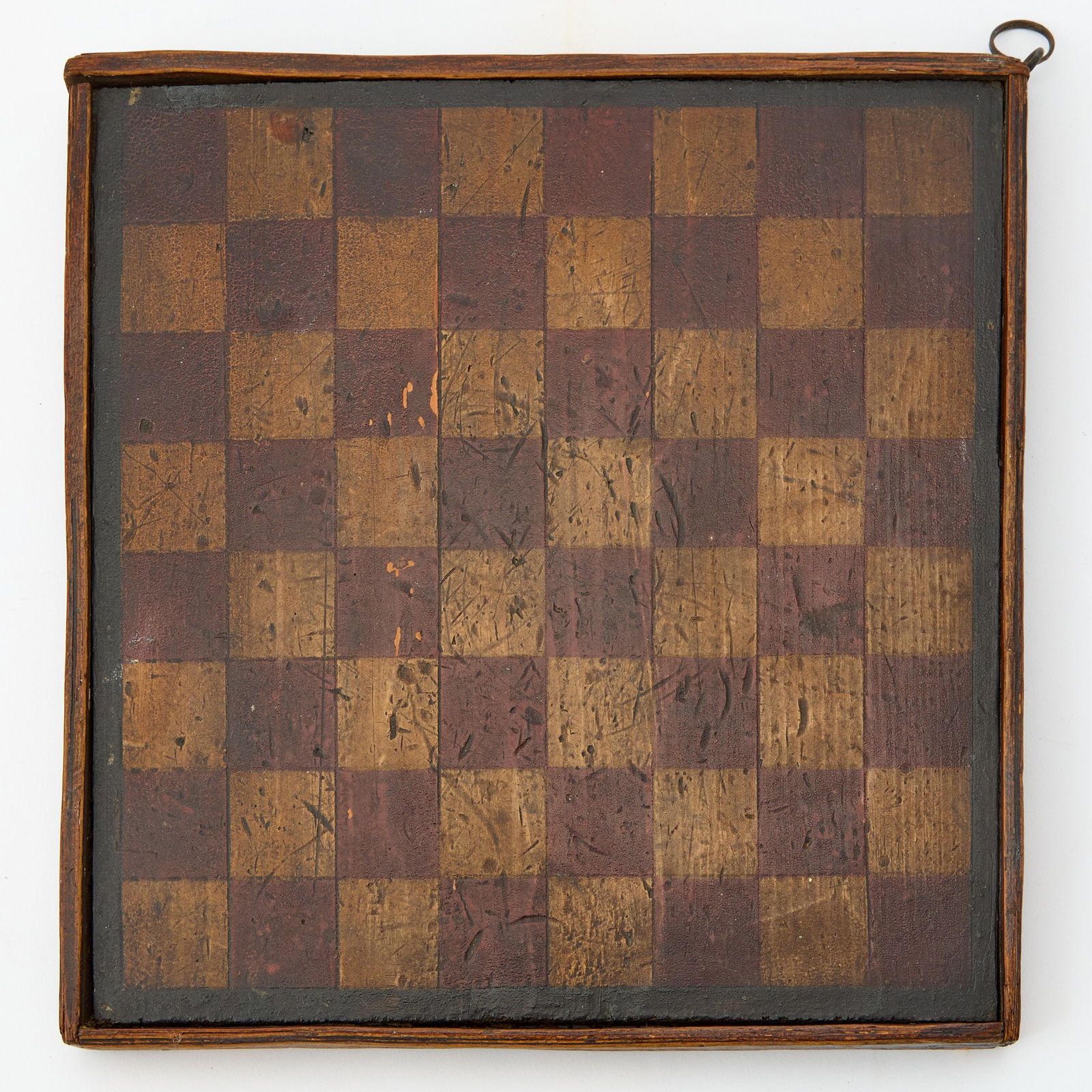 Diminutive Red and Yellow-Painted Pine Checkerboard (1 of 3)