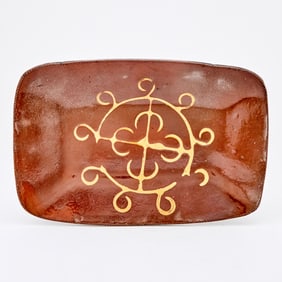 Slip-Decorated Redware Loaf Pan