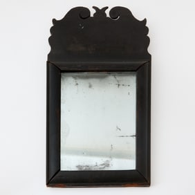 Queen Anne Black-Painted Mirror