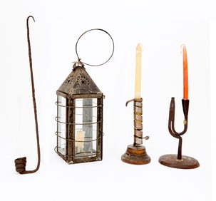 Four Pieces of Early Lighting America, Early 19th Century