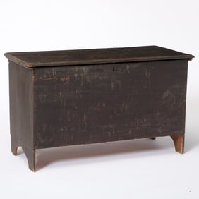 Black-Painted Poplar Six-Board Blanket Chest