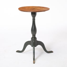 Green-Painted Maple Candle Stand