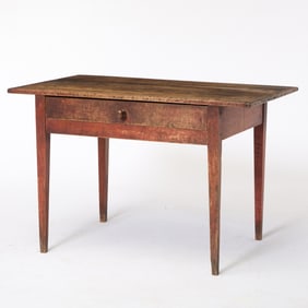 Federal Red-Painted Tavern Table