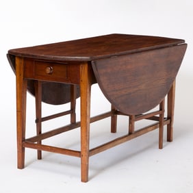 Pine and Maple Drop-Leaf Dining Table