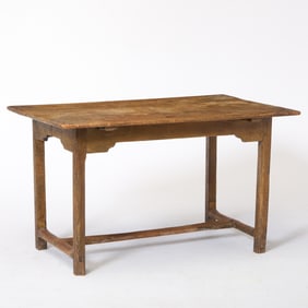 Painted Pine Stretcher Base Table