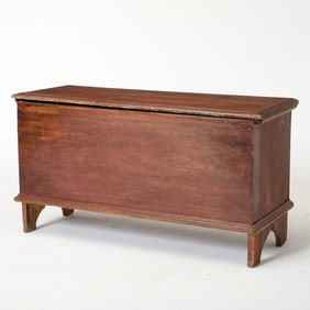 Red-Painted Poplar Blanket Chest