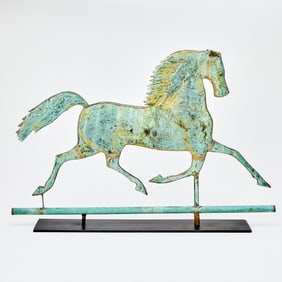 Molded Copper Black Hawk Weathervane