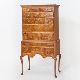 Queen Anne Figured Maple High Chest