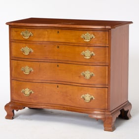 Chippendale Cherry Serpentine Chest of Drawers
