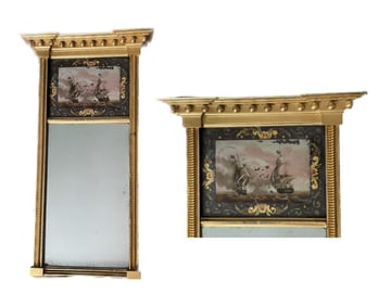 Federal Gilwood and Eglomise Mirror