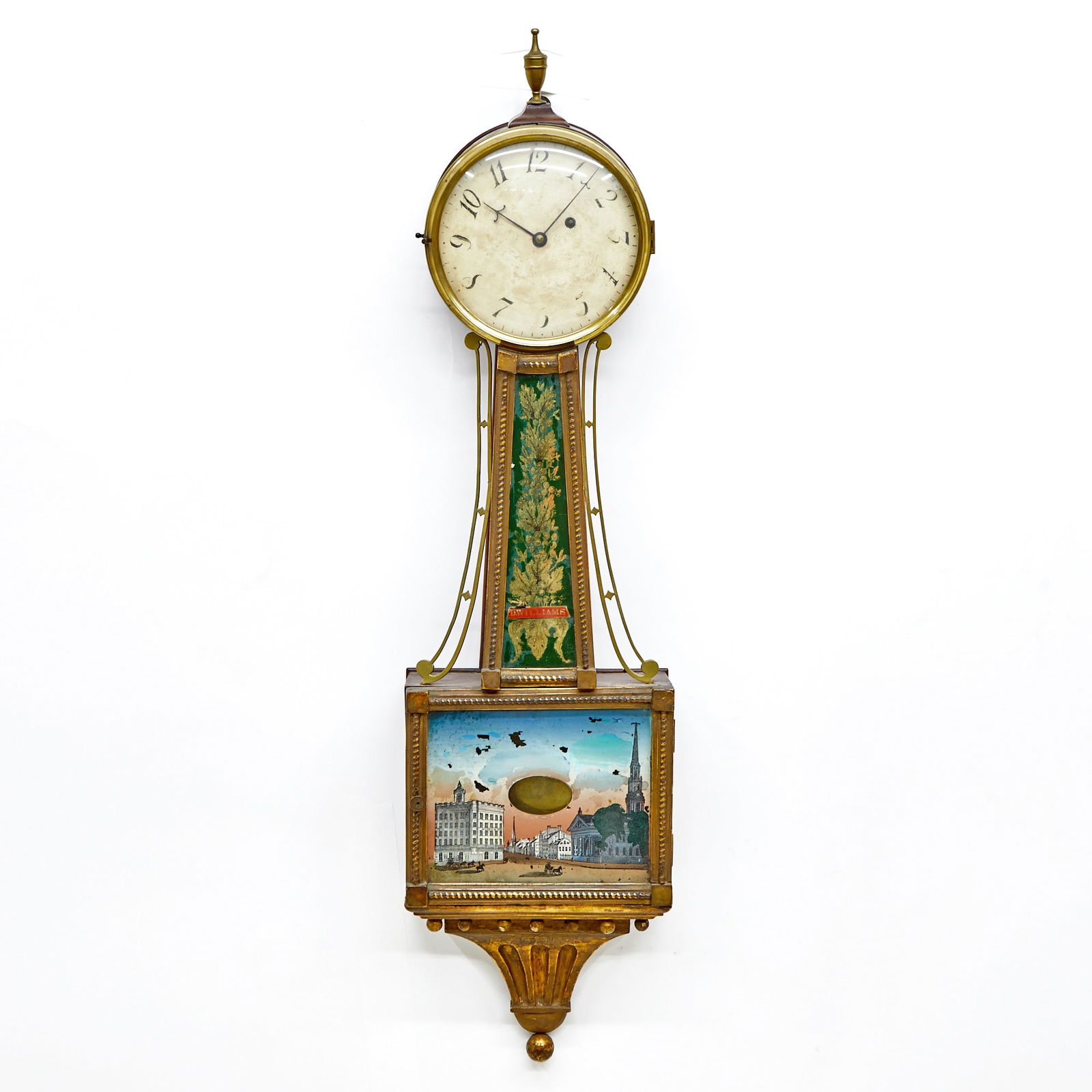 Federal Mahogany, Giltwood, and Eglomise Patent Timepiece (1 of 5)