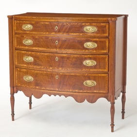 Federal Inlaid Mahogany Bowfront Chest of Drawers