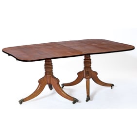 Classical Mahogany Double-Pedestal Dining Table