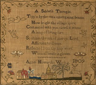 Pair of Needlework Samplers "Agnes Howarth" and "Susan E Howerth"